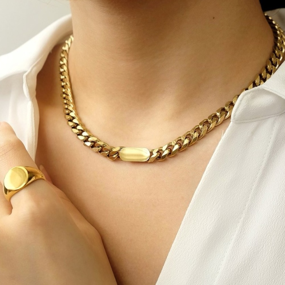 Link Chain Necklace | Gold Plated Stainless Steel